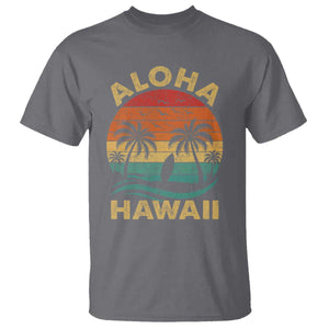 Aloha Hawaii T Shirt Retro Hawaiian Island Palm Beach Surfboard Surf TS10 Charcoal Print Your Wear