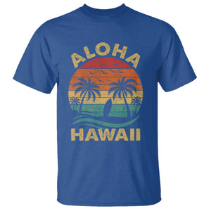 Aloha Hawaii T Shirt Retro Hawaiian Island Palm Beach Surfboard Surf TS10 Royal Blue Print Your Wear