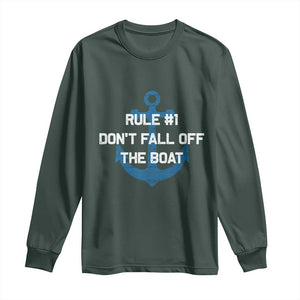 Funny Cruise Long Sleeve Shirt Rule #1 Dont Fall Off The Boat - Print Your Wear