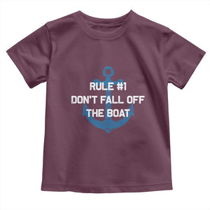 Funny Cruise Toddler T Shirt Rule #1 Dont Fall Off The Boat - Print Your Wear
