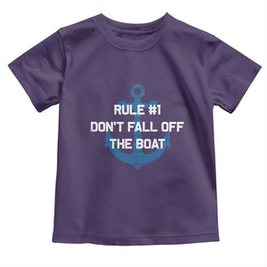 Funny Cruise Toddler T Shirt Rule #1 Dont Fall Off The Boat - Print Your Wear