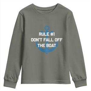 Funny Cruise Youth Sweatshirt Rule #1 Dont Fall Off The Boat - Print Your Wear