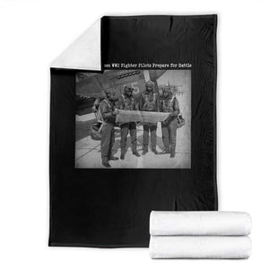Tuskegee Airmen Throw Blanket African American Heroes Preparing for Battle WW2 TS10 Black Print Your Wear