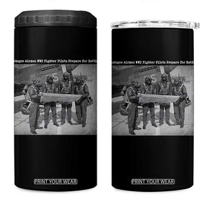 Tuskegee Airmen 4 in 1 Can Cooler Tumbler African American Heroes Preparing for Battle WW2 TS10 One Size: 16 oz Black Print Your Wear