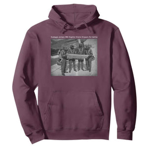 Tuskegee Airmen Hoodie African American Heroes Preparing for Battle WW2 TS10 Maroon Print Your Wear