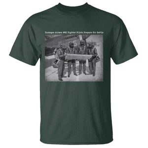 Tuskegee Airmen T Shirt African American Heroes Preparing for Battle WW2 TS10 Dark Forest Green Print Your Wear