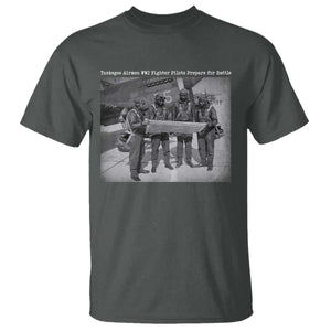 Tuskegee Airmen T Shirt African American Heroes Preparing for Battle WW2 TS10 Dark Heather Print Your Wear