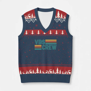 VBS Crew V-Neck Knit Sweater Vest Vacation Bible School Church Camp Retro Vintage TS10 Navy Red Print Your Wear