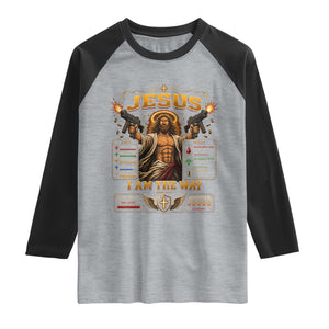 Jesus I Am the Way Character Stats RPG Books Raglan Shirt