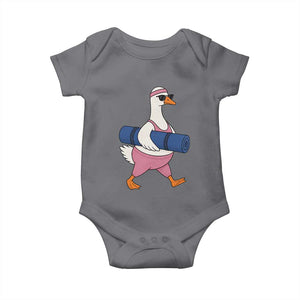 Yoga Goose Carrying Mat Baby Onesie Funny Yogi Workout Fitness Graphic