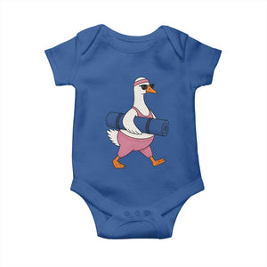 Yoga Goose Carrying Mat Baby Onesie Funny Yogi Workout Fitness Graphic