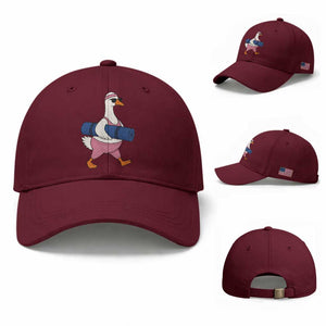 Yoga Goose Carrying Mat Baseball Cap Funny Yogi Workout Fitness Graphic