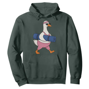 Yoga Goose Carrying Mat Hoodie Funny Yogi Workout Fitness Graphic
