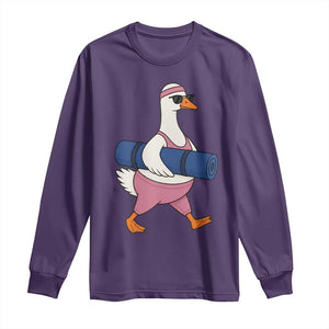 Yoga Goose Carrying Mat Long Sleeve Shirt Funny Yogi Workout Fitness Graphic
