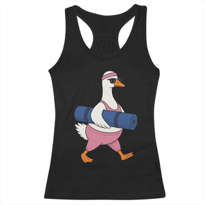 Yoga Goose Carrying Mat Racerback Tank Top Funny Yogi Workout Fitness Graphic