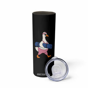 Yoga Goose Carrying Mat Skinny Tumbler Funny Yogi Workout Fitness Graphic