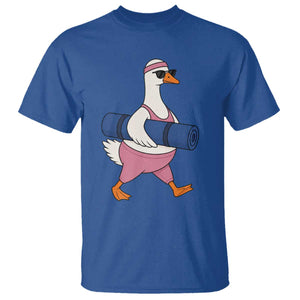 Yoga Goose Carrying Mat T Shirt Funny Yogi Workout Fitness Graphic