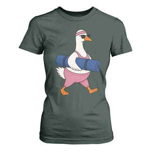 Yoga Goose Carrying Mat T Shirt For Women Funny Yogi Workout Fitness Graphic