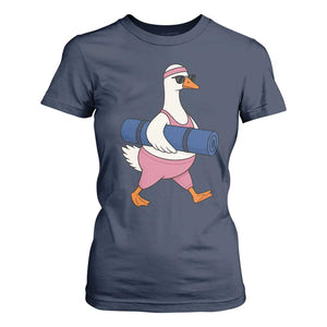 Yoga Goose Carrying Mat T Shirt For Women Funny Yogi Workout Fitness Graphic