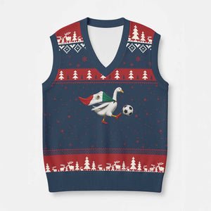 Mexico Soccer Goose V-Neck Knit Sweater Vest Mexico Futbol Fan TS10 Navy Red Print Your Wear