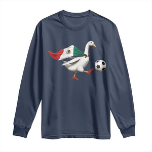 Mexico Soccer Goose Long Sleeve Shirt Mexico Futbol Fan TS10 Navy Print Your Wear