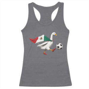Mexico Soccer Goose Racerback Tank Top Mexico Futbol Fan TS10 Charcoal Print Your Wear