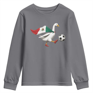 Mexico Soccer Goose Youth Sweatshirt Mexico Futbol Fan TS10 Charcoal Print Your Wear