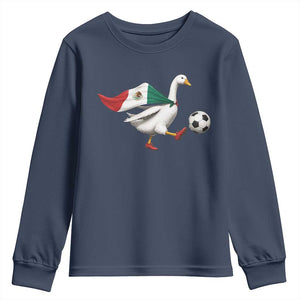 Mexico Soccer Goose Youth Sweatshirt Mexico Futbol Fan TS10 Navy Print Your Wear