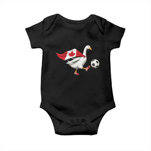 Canada Soccer Goose Baby Onesie Canadian Flag Patriotic Football Fan Graphic TS10 Black Print Your Wear