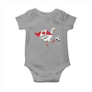 Canada Soccer Goose Baby Onesie Canadian Flag Patriotic Football Fan Graphic TS10 Sport Gray Print Your Wear