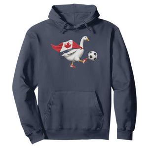 Canada Soccer Goose Hoodie Canadian Flag Patriotic Football Fan Graphic TS10 Navy Print Your Wear