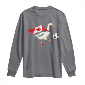 Canada Soccer Goose Long Sleeve Shirt Canadian Flag Patriotic Football Fan Graphic TS10 Charcoal Print Your Wear