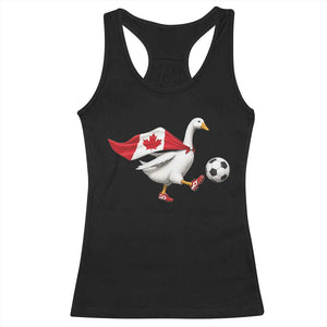 Canada Soccer Goose Racerback Tank Top Canadian Flag Patriotic Football Fan Graphic TS10 Black Print Your Wear