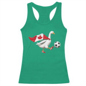 Canada Soccer Goose Racerback Tank Top Canadian Flag Patriotic Football Fan Graphic TS10 Irish Green Print Your Wear
