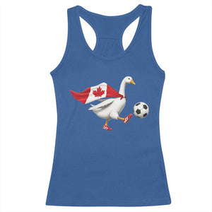 Canada Soccer Goose Racerback Tank Top Canadian Flag Patriotic Football Fan Graphic TS10 Royal Blue Print Your Wear