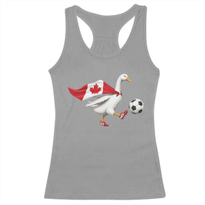 Canada Soccer Goose Racerback Tank Top Canadian Flag Patriotic Football Fan Graphic TS10 Sport Gray Print Your Wear