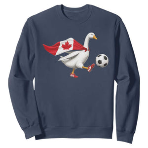 Canada Soccer Goose Sweatshirt Canadian Flag Patriotic Football Fan Graphic TS10 Navy Print Your Wear