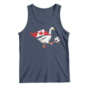 Canada Soccer Goose Tank Top Canadian Flag Patriotic Football Fan Graphic TS10 Navy Print Your Wear