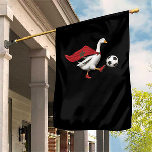 Morocco Soccer Garden Flag Funny Goose Wearing Moroccan Flag Patriotic Football Fan Graphic TS10 Print Your Wear