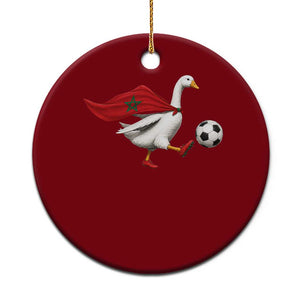 Morocco Soccer Ceramic Ornament Funny Goose Wearing Moroccan Flag Patriotic Football Fan Graphic TS10 1pc Red Print Your Wear