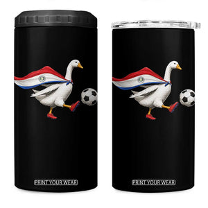 Funny Paraguay Soccer 4 in 1 Can Cooler Tumbler Goose Wearing Paraguayan Flag Patriotic Football Fan Graphic TS10 One Size: 16 oz Black Print Your Wear