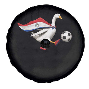 Funny Paraguay Soccer Spare Tire Cover Goose Wearing Paraguayan Flag Patriotic Football Fan Graphic TS10 Print Your Wear