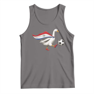 Funny Paraguay Soccer Tank Top Goose Wearing Paraguayan Flag Patriotic Football Fan Graphic TS10 Deep Heather Print Your Wear