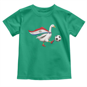 Funny Paraguay Soccer Toddler T Shirt Goose Wearing Paraguayan Flag Patriotic Football Fan Graphic TS10 Irish Green Print Your Wear