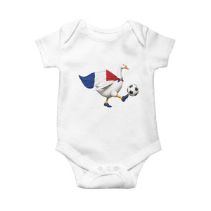 France Soccer Goose Baby Onesie French Flag Patriotic Football Fan Graphic TS10 White Print Your Wear