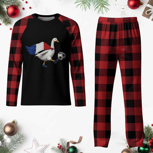 France Soccer Goose Plaid Pajama Set French Flag Patriotic Football Fan Graphic TS10 Buffalo Plaid Print Your Wear