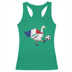France Soccer Goose Racerback Tank Top French Flag Patriotic Football Fan Graphic TS10 Irish Green Print Your Wear