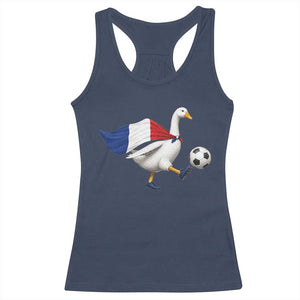 France Soccer Goose Racerback Tank Top French Flag Patriotic Football Fan Graphic TS10 Navy Print Your Wear