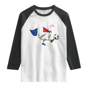 France Soccer Goose Raglan Shirt French Flag Patriotic Football Fan Graphic TS10 White Black Print Your Wear