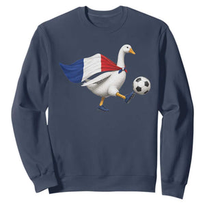 France Soccer Goose Sweatshirt French Flag Patriotic Football Fan Graphic TS10 Navy Print Your Wear